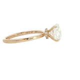 14K Yellow Gold 2.50 Carats Round Lab Grown Diamond Solitaire & Hidden Halo Ring