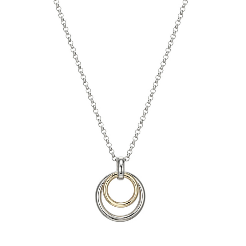 Two-Toned Sterling Silver Drop Necklace