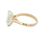 14K Yellow Gold Radiant Cut 4.0 Carats Lab Grown Diamond Knife Edge Solitaire Ring