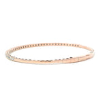 Sophisticated & Timeless Diamond Bracelets 14K Gold Rosé & Titanium Flex Diamond Bangle Bracelet - 0.97 CTW, Size 6 Inch