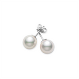 Akoya 7.0 x 7.5 MM Cultured Pearl Stud Earrings