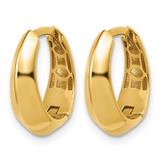 Elegant Precious Metal Earrings 14K Gold Yellow 5.75 MM Tapered Hoop Earrings