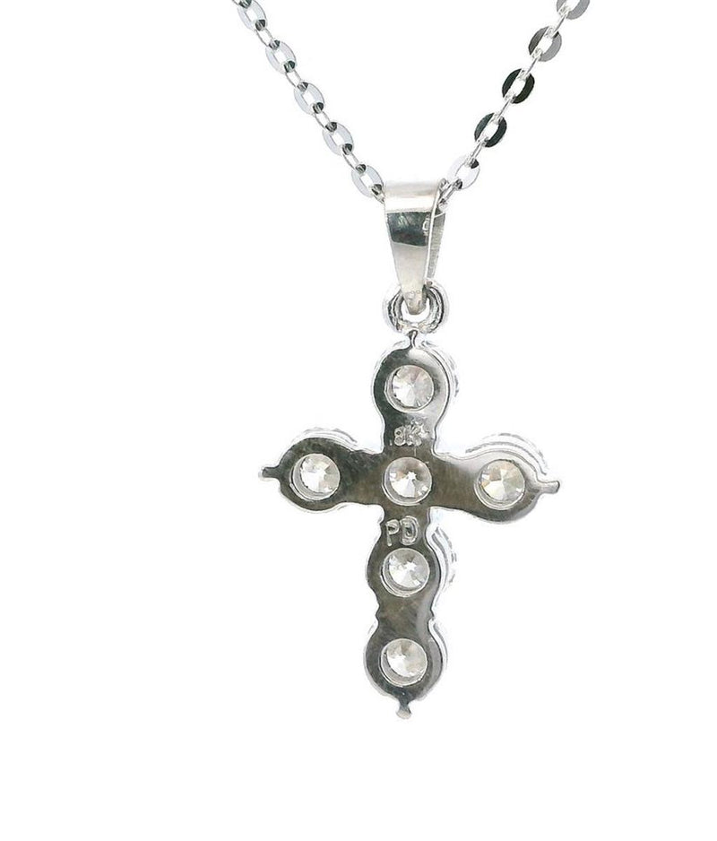 Elegant Diamond Necklaces & Pendants 18K Gold White 1.06 Carats Diamond Medium Cross Pendant