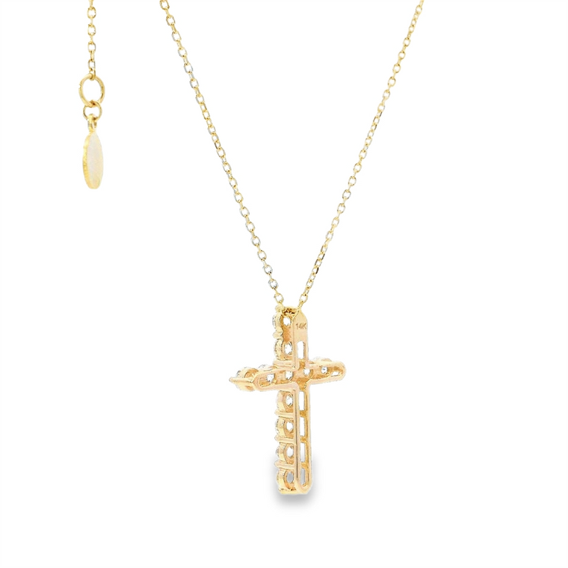 Elegant Diamond Necklaces 14K Gold Yellow Lab Grown 0.57 Carats Diamond 18x13.3mm Cross Pendant Necklace - 18 Inch