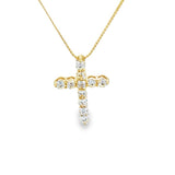 Elegant Diamond Necklaces & Pendants 14K Yellow Gold 0.55 Carats Diamond Cross Pendant