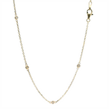 Elegant Diamond Necklaces 14K Gold Yellow 0.29 Carats Diamond Station Necklace - 18 Inch