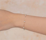 Elegant Pearl Bracelet - 14K Yellow Gold Cultured Pearl Sparkle Bracelet, 7 Inch