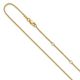 Elegant & Durable Designs 10K Gold Yellow 1.0mm Diamond Cut Wheat Chain, 18 Inch Adjustable