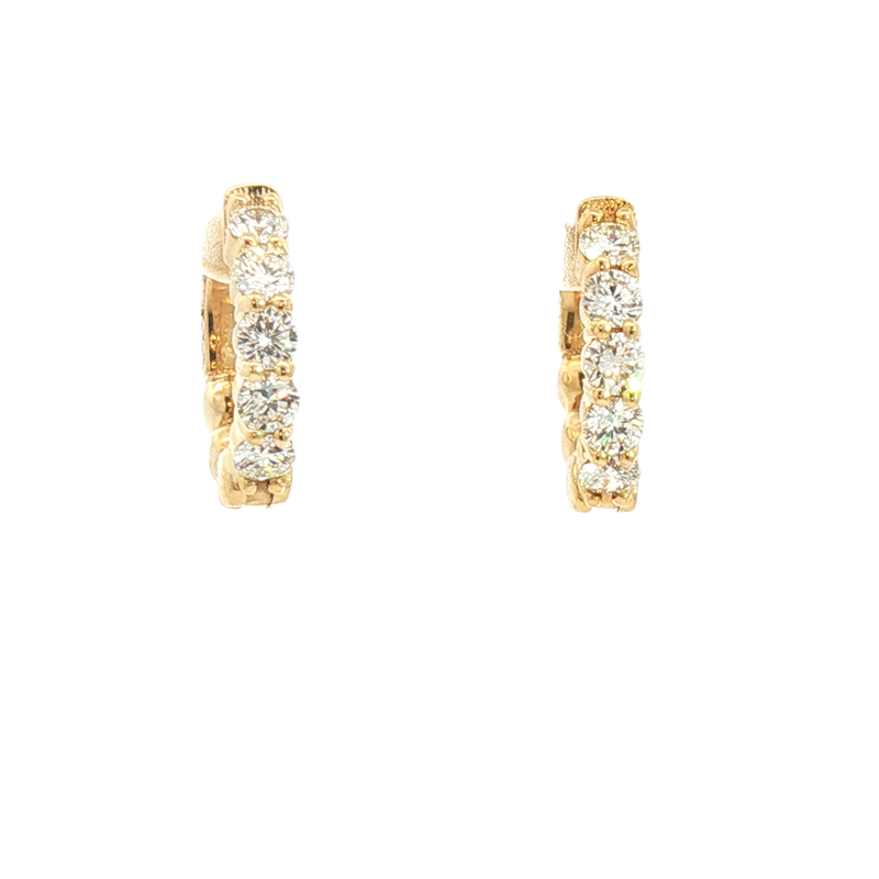 Classic & Contemporary 18K Yellow Gold 1.0 Carat Diamond Small Hoop Earrings