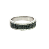 Elegant & Trendy 14K White Gold 0.94 Carats Black & White Diamond Band