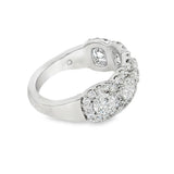 Elegant & Trendy 18K White Gold 5 Stone Blended Halo 2.15 Carats Diamond Band