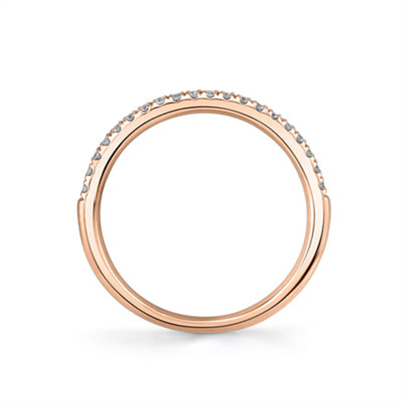Elegant Diamond Bands 14K Rosé Gold 0.18 Carats Diamond Stackable Band