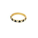 Bold & Elegant 18K Yellow Gold 0.50 Carats Blue Sapphire & 0.36 Carats Diamond Stackable Band