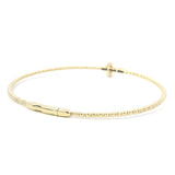 Sophisticated & Timeless Diamond Bracelets 14K Gold Yellow & Titanium Flexible Bangle Bracelet - 0.15 CTW, Size 6.75 Inch