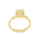 Elegant Diamond Mountings 14K Yellow Gold Round Cut Cubic Zirconium & 0.11 Carats Diamond Engagement Ring