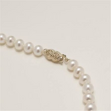 Elegant Pearl Necklaces 14K Gold Yellow 6.5-7MM Pearl Strand Pendant Necklce - 18 Inch