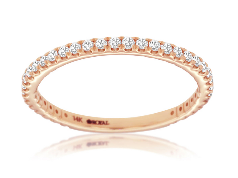 Rosé 14 Karat Gold 0.34 Carats Diamond Anniversary Band