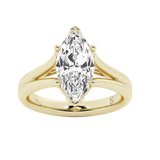 Elegant Diamond Mountings 14K Yellow Gold Marquise Cut Cubic Zirconium Solitaire Engagement Ring