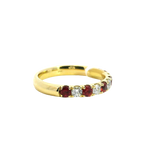 Bold & Elegant 18K Yellow Gold 0.50 Carats Ruby & 0.39 Carats Diamond Stackable Band