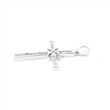Elegant Diamond Necklaces & Pendants 18K White Gold 0.37 Carats Baguette Diamond Medium Cross Pendant