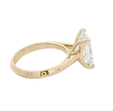 14K Yellow Gold Radiant Cut 4.0 Carats Lab Grown Diamond Knife Edge Solitaire Ring