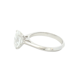 14K White Gold Oval Cut 2.0 Carats Lab Grown Diamond Knife Edge Solitaire Ring