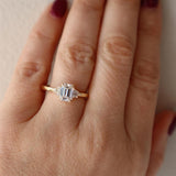 14K Yellow Gold 1.26 Carats Lab Grown Three Stone Diamond Ring