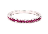 Bold & Elegant 14K Gold White Color Stone Fashion Stackable Band - 0.34 Carats Natural Ruby