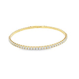Sophisticated & Timeless Diamond Bracelets 14K Yellow Gold 1.94 Carats Diamond Flexible Bangle Bracelet - 6.75 Inch