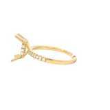 18K Yellow Gold Diamond Semi-Mount Engagement Ring for 9x7mm Oval Gemstone, Hidden Halo, 0.26ct Total Diamond Weight (Center Stone Sold Separately)