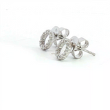 Classic & Contemporary 18K White Gold 0.27 Carats Diamond Circle Stud Earrings