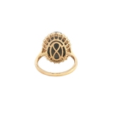 Bold & Elegant 14K Yellow Gold Oval Cabochon Cut 11.5 Carats Moonstone & 0.22 Carats Diamond Halo Ring
