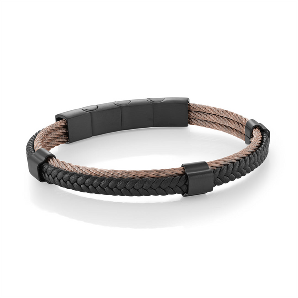 Bold & Stylish Alternative Metal Bracelets Rosé Stainless Steel Bangle Bracelet, 8.5 Inch