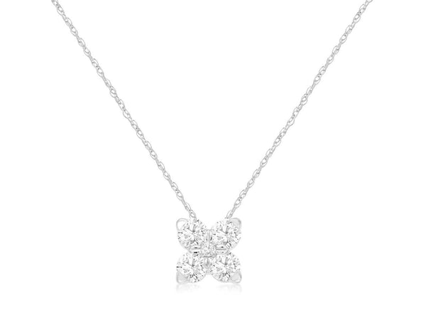 White 14 Karat Gold 0.37 Carats Diamonds Necklace
