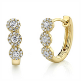 Classic & Contemporary 14K Yellow Gold 0.37 Carats Diamond Huggie Earrings