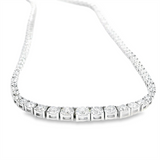 Elegant Diamond Necklaces 18K White Gold 6.02 Carats Diamond Riviera Tennis Necklace - 17 Inch