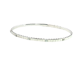 Sophisticated & Timeless Diamond Bracelets 14K Gold White & Titanium Round DiamondFlexible Bangle Bracelet - 0.17 CTW, Size 6.75 Inch