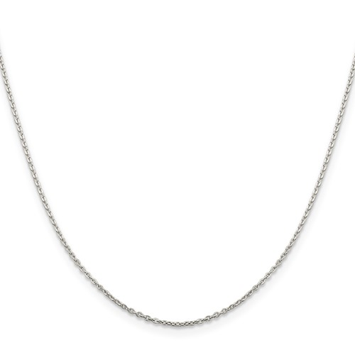 White Sterling Silver Cable Link Chain