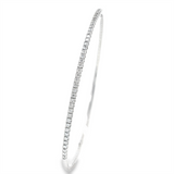 Sophisticated & Timeless Diamond Bracelets 14K Gold White & Titanium 0.50 Carats Flexible Bangle Bracelet - 0.5 CTW, Size 6.75 Inch