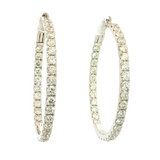 Classic & Contemporary 18K White Gold 2.52 Carats Diamond Inside Out Hoop Earrings