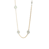 Elegant Diamond Necklaces 14K Yellow & White Gold 1.50 Carats Diamond Station Necklace - 18 Inch