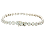 Sophisticated & Timeless Diamond Bracelets 18K White Gold 4.57 Carats Diamond Cluster Tennis Bracelet - 7 Inch