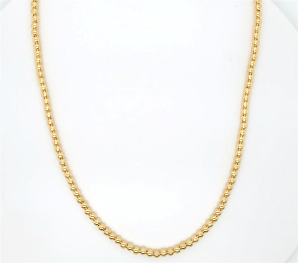 Elegance & Shine  Yellow Gold Filled Polished Bead Necklace- 18 Inch