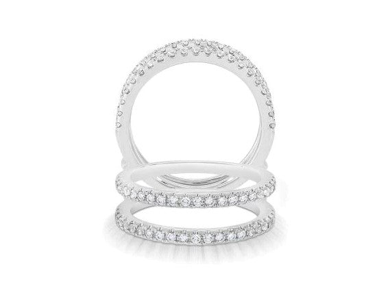 White 14 Karat Gold 0.55 Carats Diamond Engagement Ring Guard