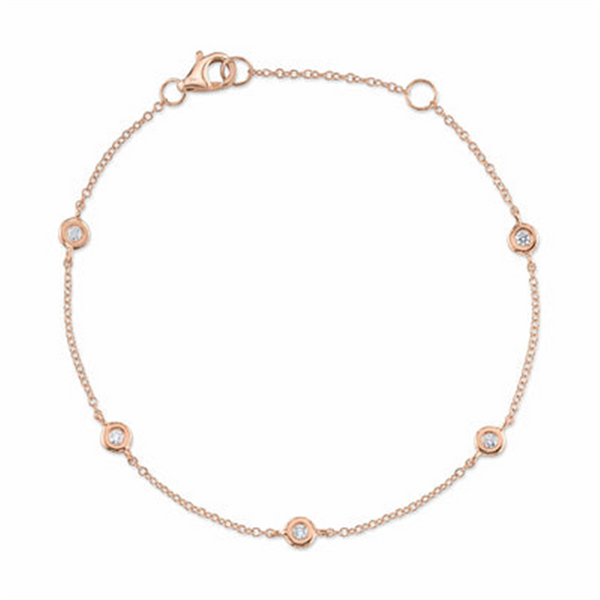 Sophisticated & Timeless Diamond Bracelets 14K Rosé Gold 0.13 Carats Diamond Bracelet - 7 Inch