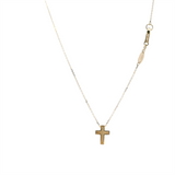 Elegant & Durable Designs 14K Gold Yellow Mini Cross Necklace, 18 Inch