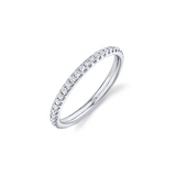 Elegant Diamond Bands 14K White Gold Stackable 0.18 Carats Diamond Stackable Band
