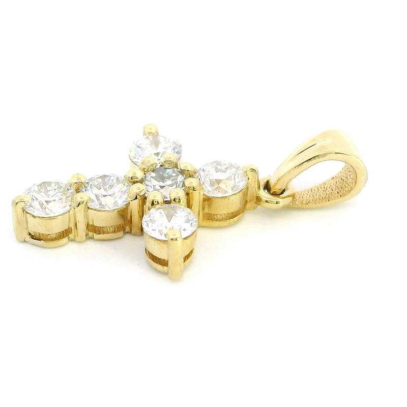 Elegant Diamond Necklaces & Pendants 18K Yellow Gold 0.52 Carats Small Diamond Cross Pendant