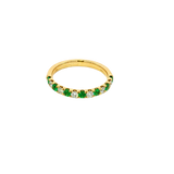 Bold & Elegant 18K Yellow Gold 0.40 Carats Emerald & 0.28 Carats Diamond Stackable Band