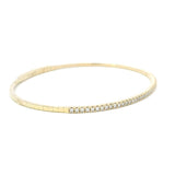 Sophisticated & Timeless Diamond Bracelets 14K Gold Yellow & Titanium 0.50 Carats Flexible Bangle Bracelet - 0.5 CTW, Size 6.75 Inch